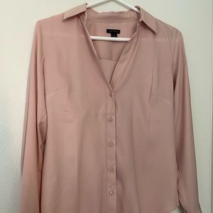 Ann Taylor pink silky flowy shirt